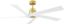 Burnished Brass 56" Ceiling Fan with Remote and Matte White Blades