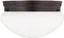 Webster Bronze 2-Light Flush Mount with Smooth White Glass