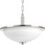 Brushed Nickel Semi-Flush Ceiling Light with Frosted Glass Shade