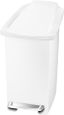 White Plastic Slim Step Trash Can with Pedal for Kids