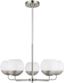 Alvin Midcentury 5-Light Brushed Nickel Chandelier with Milk Glass Shades