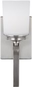 Kemal Brushed Nickel 15'' Energy Star Wall Sconce with Etched White Glass