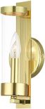 Modern Elegance 1-Light Polished Brass Sconce with Clear Glass