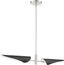 Capistrano Brushed Nickel 2-Light Linear Chandelier with Black Shades