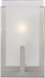 Syll 1-Light Brushed Nickel Wall Sconce with Satin Etched Glass