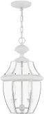 White Beveled Glass 2-Light Outdoor Hanging Lantern