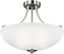 Geary 17.75" Brushed Nickel and Glass Convertible Pendant