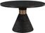 Black Round Wood Dining Table with Rope Pedestal Base