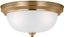 Geary 3-Light Satin Brass and Glass Flush Mount