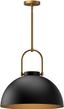 Harper Matte Black Glass and Metal Pendant Light