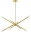 Soho Satin Brass 8-Light Linear Chandelier with Crystal Accents