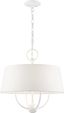 White Glass Drum 4-Light Indoor/Outdoor Chandelier