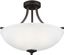 Bronze and White Glass 18" Transitional Bowl Pendant Light