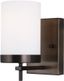 Brushed Oil Rubbed Bronze Cylinder Wall Sconce with Etched Glass Shade