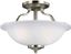 Brushed Nickel 13" Satin Etched Glass Semi-Flush Mount Light