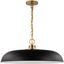 Modern Matte Black and Burnished Brass Pendant Light