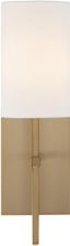 Aged Brass and White Silk 1-Light Wall Sconce