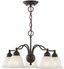 Elegant Bronze 5-Light Outdoor Chandelier with White Alabaster Glass