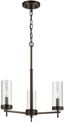 Brushed Oil Rubbed Bronze Mini 3-Light Chandelier with Clear Glass Shades