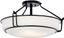 Alkire 22" Black and White Glass 4-Light Semi Flush Mount