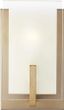 Satin Brass and Glass 1-Light Dimmable Wall Sconce