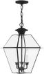 Westover Black Glass 3-Light Outdoor Pendant Lantern