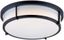 Rogue 13" Black and White Steel-Acrylic Flush Mount with Dimmable LED