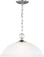 Clark Contemporary Brushed Nickel Bowl Pendant with Satin Etched Glass