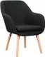 Charlotte Wingback Black Velvet Accent Chair with Sustainably Sourced Wood