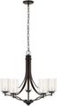 Elmwood Park Bronze 5-Light Chandelier with Satin Etched Glass