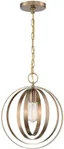 Pendleton Burnished Brass Globe Pendant Light with LED