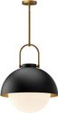 Harper Matte Black Glass Bowl Pendant Light