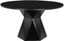 Iris 56" Black Glass and Wood Round Dining Table