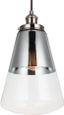 Polished Nickel Mini Pendant with Silver Glass Shade