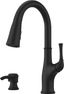 Alderwood Matte Black High-Arc Kitchen Faucet with Pull-Out Spray