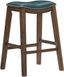 Contemporary Green Saddle-Style Wood Pub Stool 31''