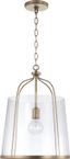 Madison Aged Brass and Clear Seeded Glass Pendant Light