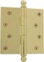 Polished Brass 4-Inch Ball Tip Square Corner Door Hinge