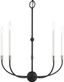 Black and Crystal 5-Light Candelabra Chandelier