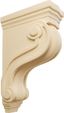 13" Maple Traditional Scroll Wood Corbel