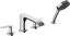 Chrome Modern Widespread Deck Mounted Tub Faucet Set