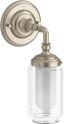 Bronze Dimmable Lantern Vanity Light with Clear Glass Shade