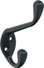 Matte Black Double Prong Metal Wall Hook