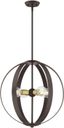 Modesto Bronze and Brass 4-Light Globe Chandelier