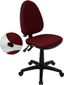 Burgundy Fabric Mid-Back Swivel Task Chair with Adjustable Arms