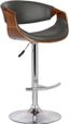 Mid-Century Modern Gray Swivel Adjustable Barstool in Faux Leather