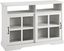 Transitional 48" Farmhouse Sliding Glass Door Sideboard in Brushed White