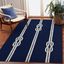 Coastal Bliss Navy Blue 5' x 7' Hand-Tufted Synthetic Rectangular Rug