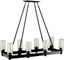 Distressed Bronze 39'' Modern Linear Chandelier with Clear Glass Globes