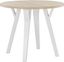 Beige and White Round Wood Contemporary Dining Table